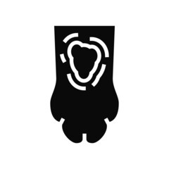 ringworm animal paw glyph icon vector. ringworm animal paw sign. isolated contour symbol black illustration