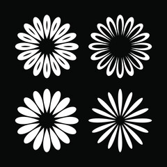 Obraz premium Set of flower ornament in black and white colors. Very suitable in various purposes apps, websites, symbol, logo, icon and etc.