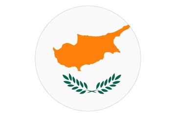 Circle flag vector of Cyprus on white background.