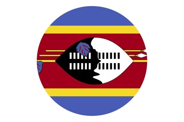 Circle flag vector of Eswatini on white background.