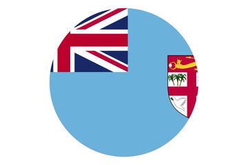 Circle flag vector of Fiji on white background.