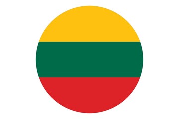Circle flag vector of Lithuania on white background.
