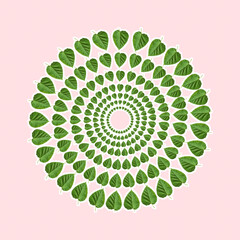 A mulberry green leaves circle