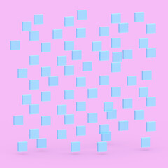 Square 3D generated  background - pastel color