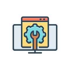 Color illustration icon for webmasters