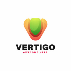 Vector Logo Illustration Vertigo Gradient Colorful Style.