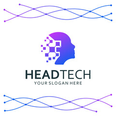 head tech , brain , logo design inspiration