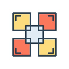 Obraz premium Color illustration icon for ensemble