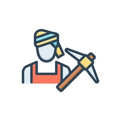 Color illustration icon for farmer