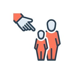 Color illustration icon for his