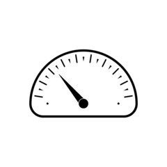The speedometer icon is simple and has an oval shape on a white background.