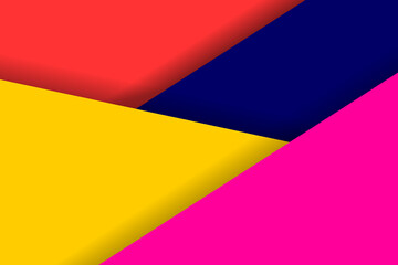 modern abstract business background Red, yellow, blue and pink paper cut design, vector illustration.