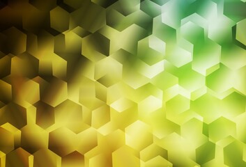 Dark Green, Yellow vector gradient triangles template.