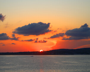 Beautiful sunset photo on the sea