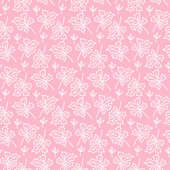 seamless pattern with pink leaves