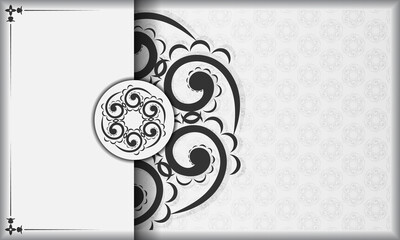 Greeting Brochure in white with black luxury pattern