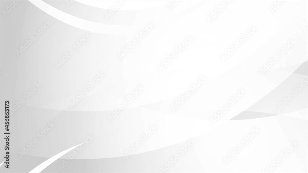 Poster Grey white minimal waves abstract elegant motion background. Seamless looping. Video animation Ultra HD 4K 3840x2160