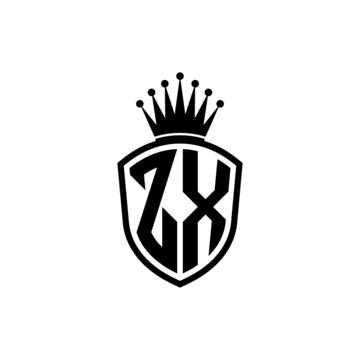Monogram logo with shield and crown black simple ZX