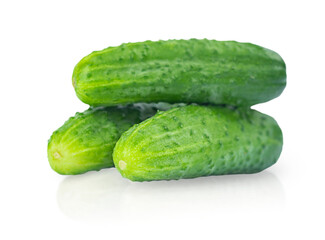 Three Green Cucumbers Vegetable Isolated