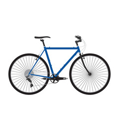 bicycle vector, gravel bike illustration with blue color, isolated on white background