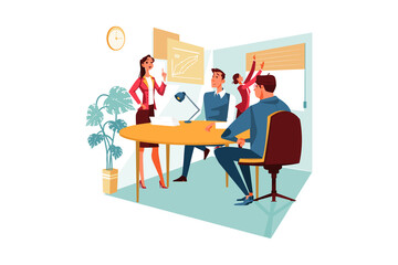 Fototapeta premium Man in office workplace for managers, IT, business.