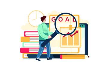 Business Goals Illustration concept. Flat illustration isolated on white background.