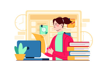 Business Planning Schedule Illustration concept. Flat illustration isolated on white background.