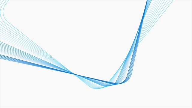 Blue white minimal curved lines abstract futuristic tech motion background. Video animation Ultra HD 4K 3840x2160
