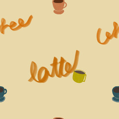 커피 레터링 패턴