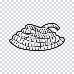 Hand drawn Climber Rope isolated on transparent background. Vector illustration.