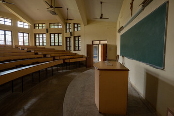 empty classroom in college without students
