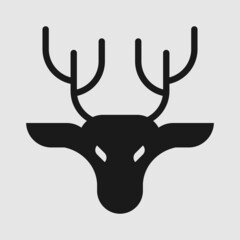 Abstract Deer Head Logo Design. Vector illustration. Stylized geometric shape deer logotype.