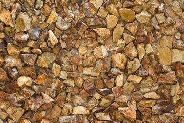 The stone mountain background. Decoration of hotel.