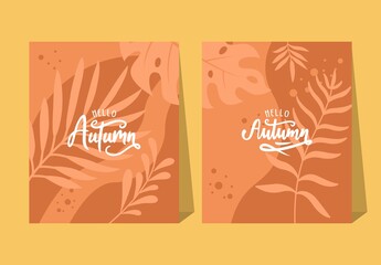 autumn with beautiful leaves. background, banner template, poster or card.
