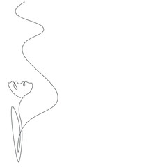 Flower symbol line drawing vector illustration