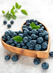 Blueberries on concrete background