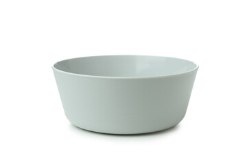 Empty plastic bowl isolated on white background