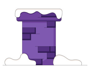 Flat style icon of Christmas stuff for cozy celebrate at home isolated on a white background. Vector illustration