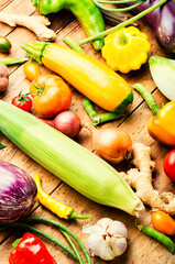 Big set of fresh vegetables