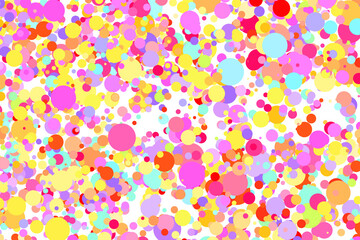 Light multicolor background, colorful vector texture with circles. Splash effect banner. Glitter dotted abstract illustration with blurred drops of rain. Pattern for web page, banner. Copy space