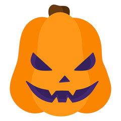 Halloween Jack-o-lantern smirk orange pumpkin.