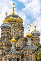 Fototapeta na wymiar Uspenskaya church on Vasilievsky island, Saint Petersburg, Russia