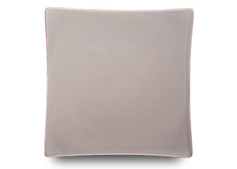 Brown square ceramics plate isolated on white background.