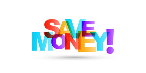 Save money color lettering illustration