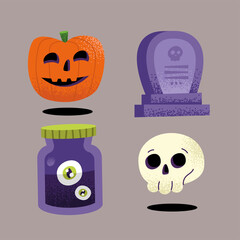 four halloween celebration icons