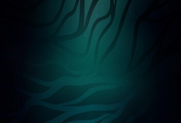 Dark Green vector layout with curved lines.