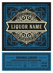 Vintage label for liquor design