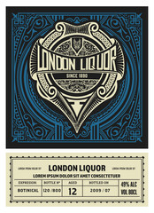 Vintage label for liquor design