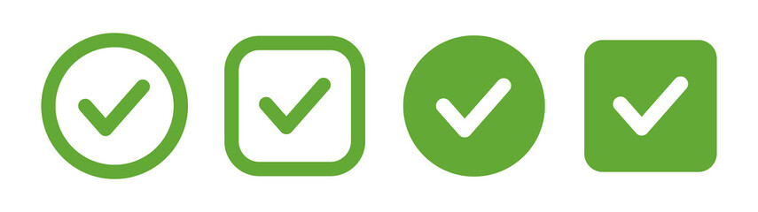 Correct, yes, accept icon. Checkbox symbol vector illustration. © Icons-Studio