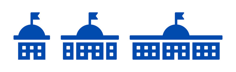Government building icon set. United States Capitol building icon. © Icons-Studio